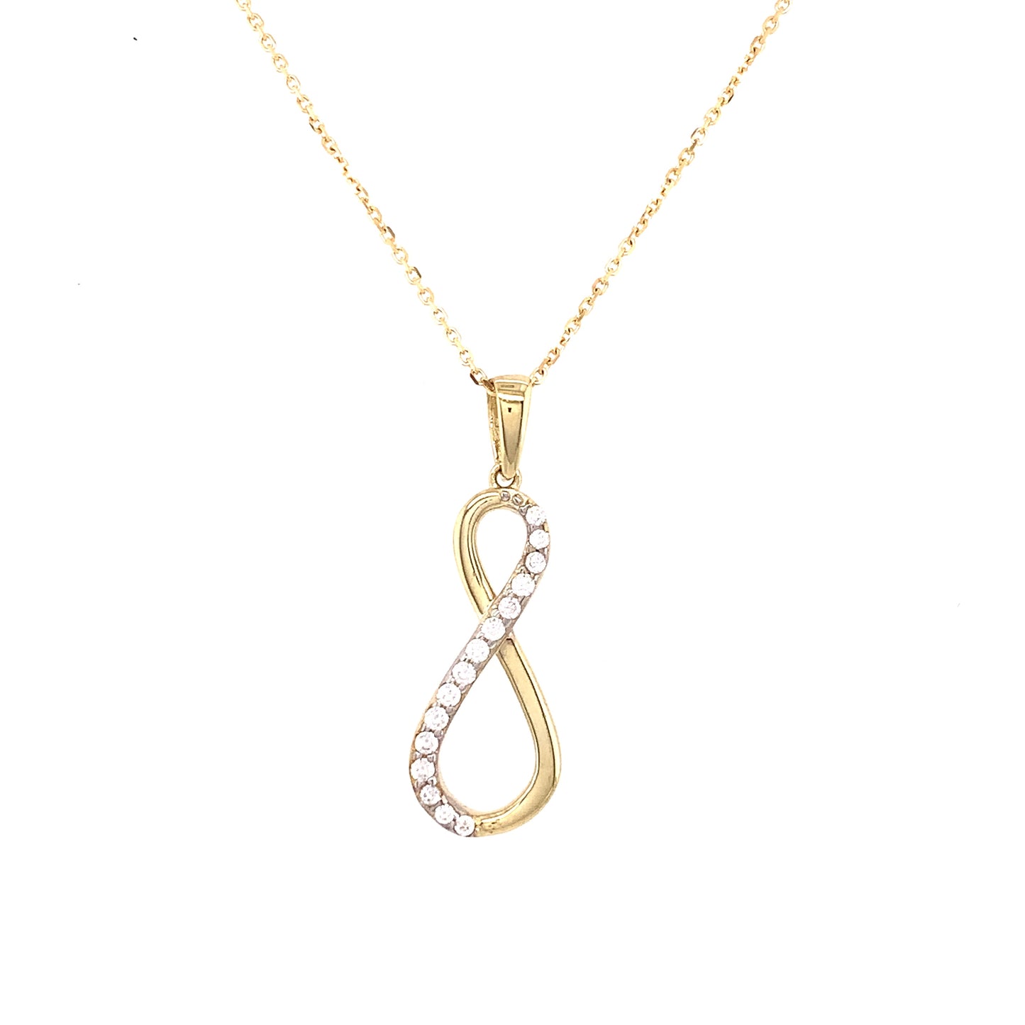 9ct Gold CZ Infinity Pendant GPZ408