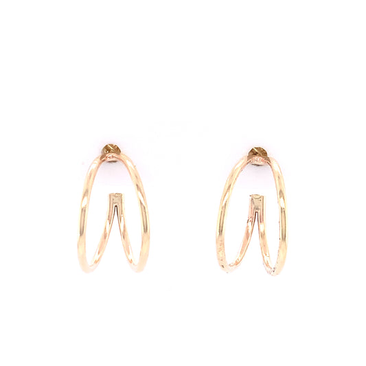 9ct Gold Double Hoop Earrings