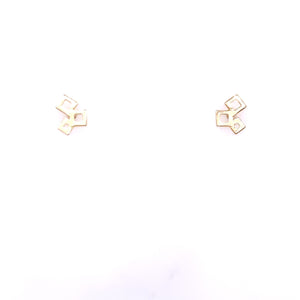 9ct Gold Squares Stud Earrings