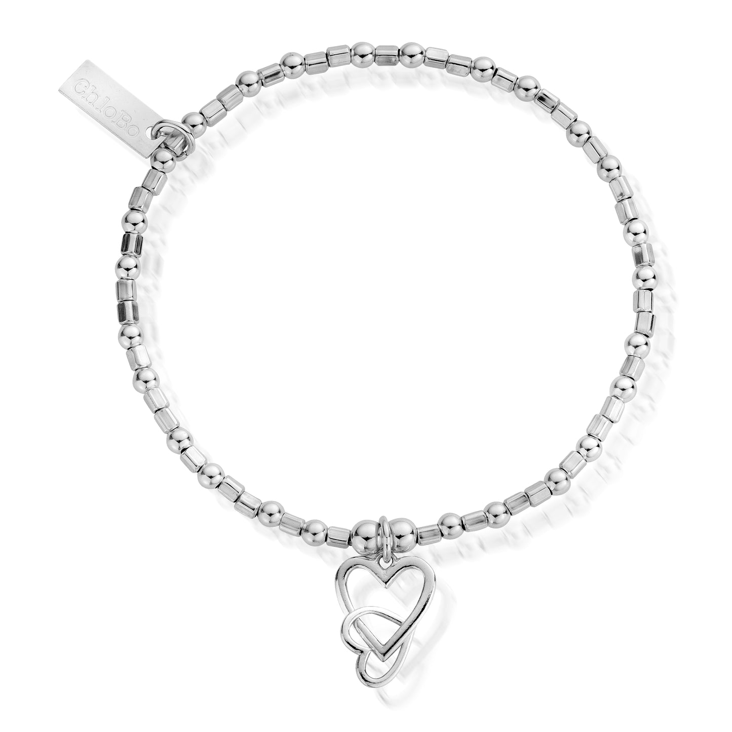 ChloBo Sterling Silver Interlocking Love Heart Bracelet