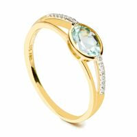 9ct Gold Blue Topaz CZ Ring