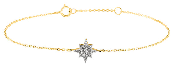 9ct Gold North Star CZ Bracelet