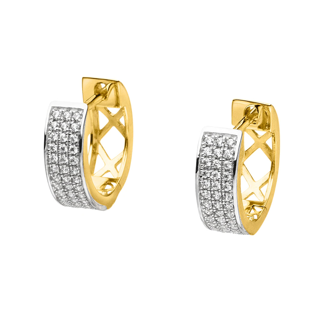 9ct Gold Vedette CZ Huggie Earrings GEZ560