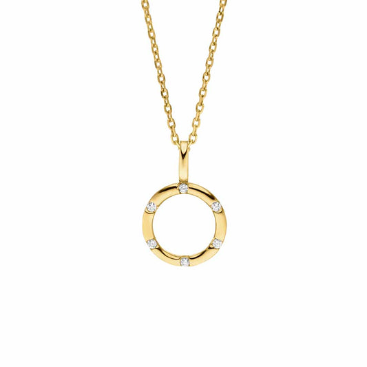 9ct Gold CZ Studded Circle Pendant GPZ328