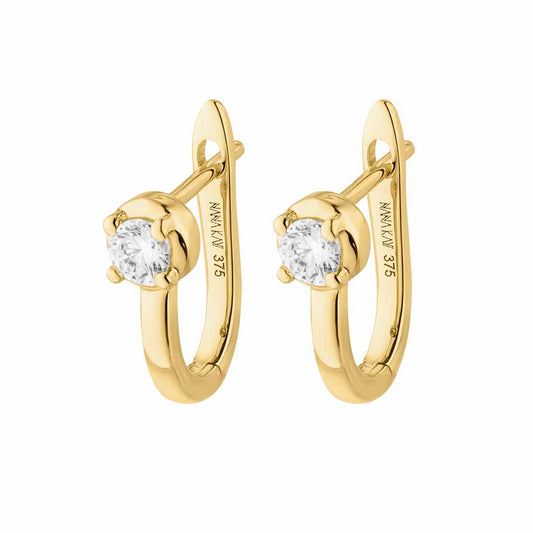 9ct Gold CZ Huggie Earrings