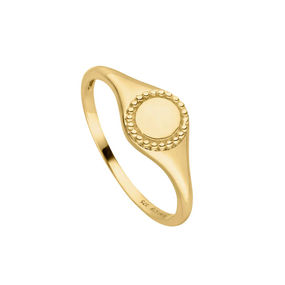 9ct Gold Cute Round Signet Ring