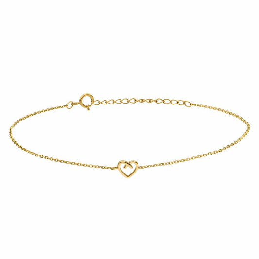 9ct Gold Dainty Heart Bracelet GB461