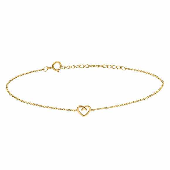 9ct Gold Dainty Heart Bracelet