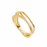 9ct Gold CZ Crossover Band Ring GRZ308