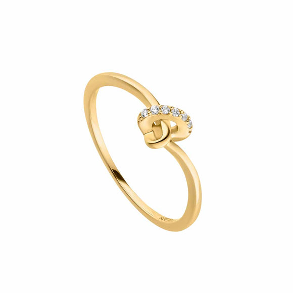 9ct Gold CZ Knot Ring GRZ324