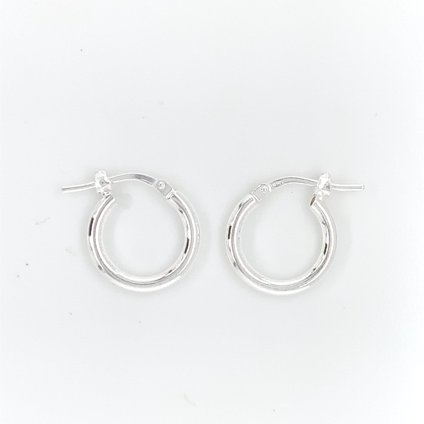 Sterling Silver 10mm Plain Hoop Earrings