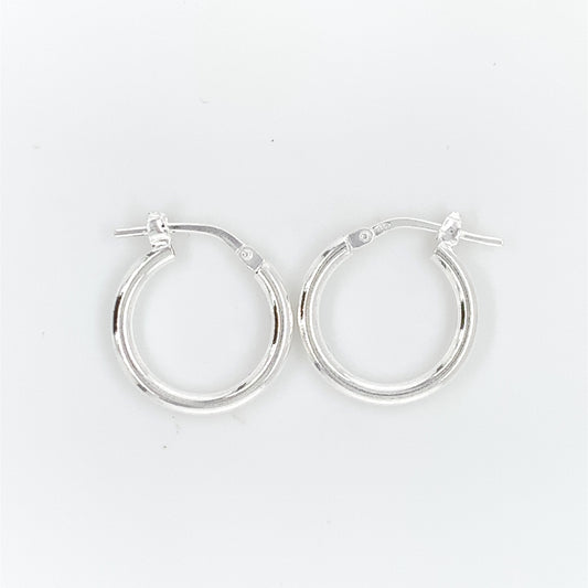 Sterling Silver 17mm Plain Hoop Earrings 17C