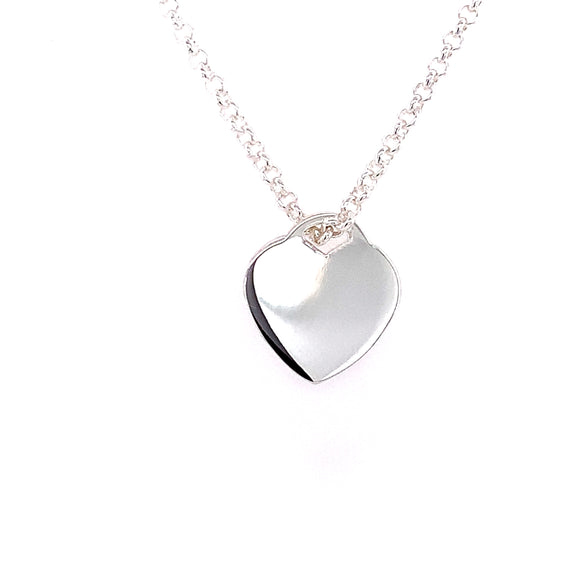 Sterling Silver 12mm Cute Heart Engravable Disc