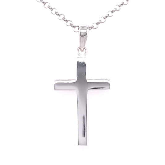 Sterling Silver Medium Chunky Polished Cross 830