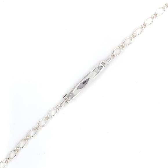 Sterling Silver 19cm Engravable Open Curb Identity Bracelet