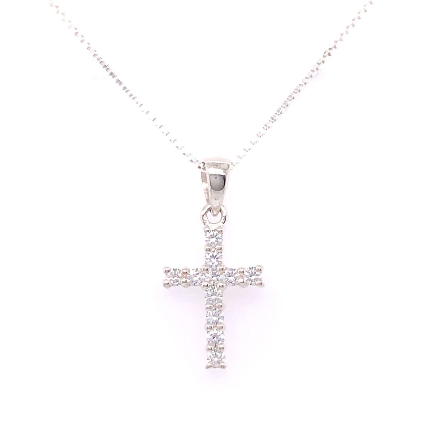 Sterling Silver Small CZ Cross 68CZ