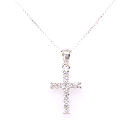 Sterling Silver Small CZ Cross 68CZ