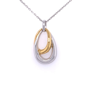 Sterling Silver Gold Tone Double Loop Pendant