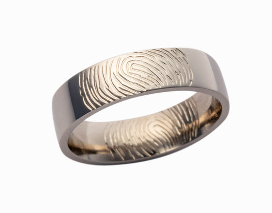 Men's 6mm Wedding Band with Fingerprint