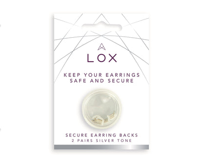 Lox Silver 2 Pair Pack Secure Earrings Backs