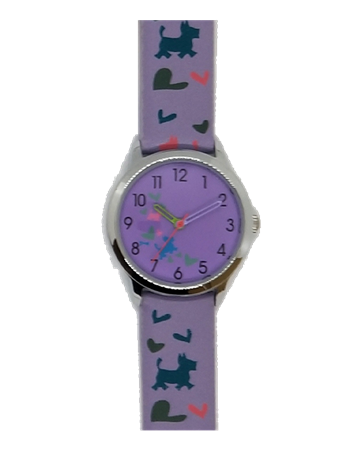 Telstar Girl's Watch Purple dial purple strap with dogs