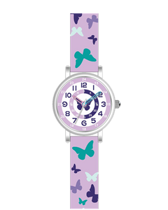 Telstar Girls pink dial and pink strap with butterfly