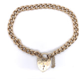 9ct Gold Curb Charm Bracelet with Padlock