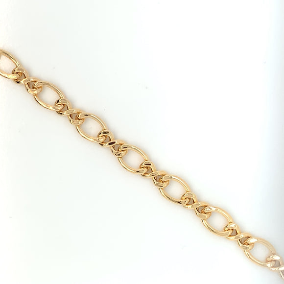 9ct Gold Fancy Hollow Curb Bracelet