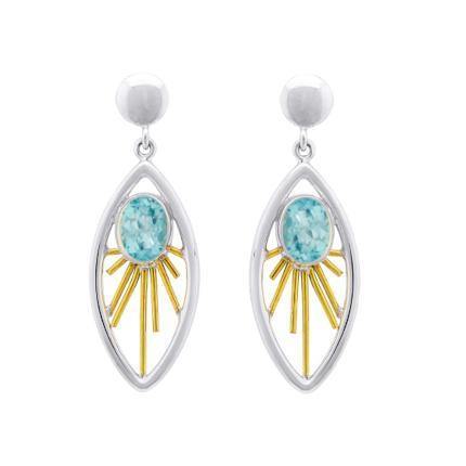 Gallardo & Blaine Sterling Silver Goddess Earrings Blue Topaz