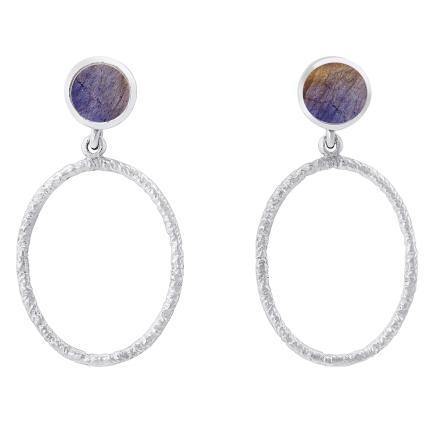 Gallardo & Blaine Sterling Lunar Earrings Labradorite