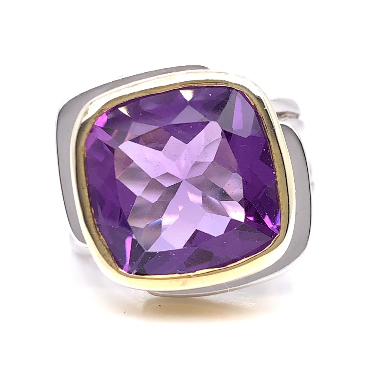 Gallardo & Blaine Sterling Silver Art Deco Amethyst Ring