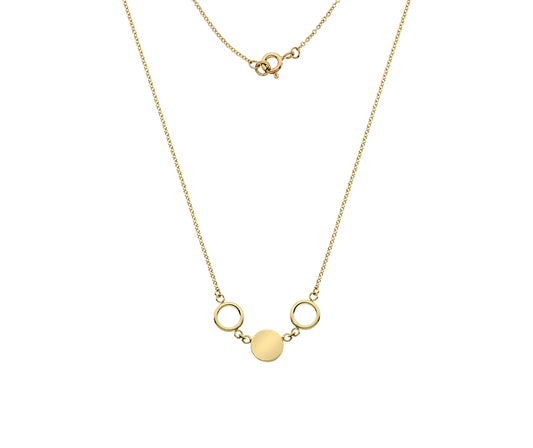 9ct Gold Circle & Disc Necklace