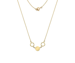 9ct Gold Circle & Disc Necklace