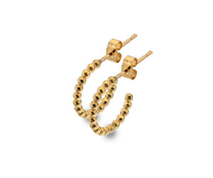 9ct Gold Small Bead Hoop Earrings