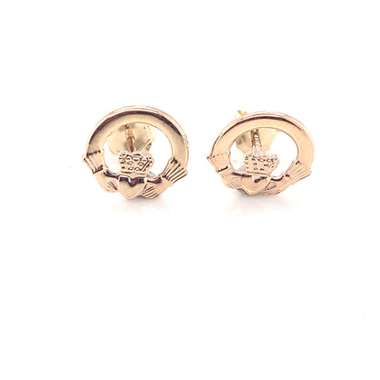 9ct Gold Claddagh 10mm Stud Earrings GE1023