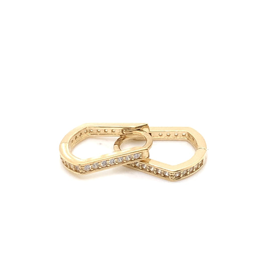 9ct Gold CZ Channel-set Huggie Earrings