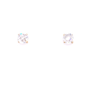 9ct Gold 5mm Faceted CZ 4-Claw Stud Earrings