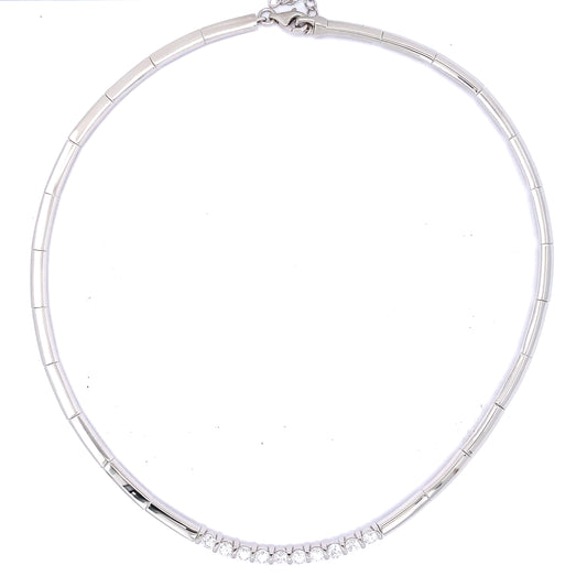Sterling Silver CZ Collar Necklace GL1024