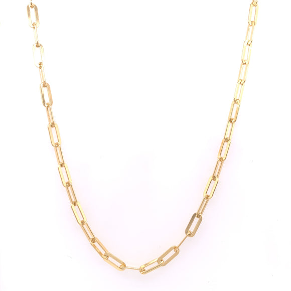 Sterling Silver 18ct Gold Paperlink Chain GL1073