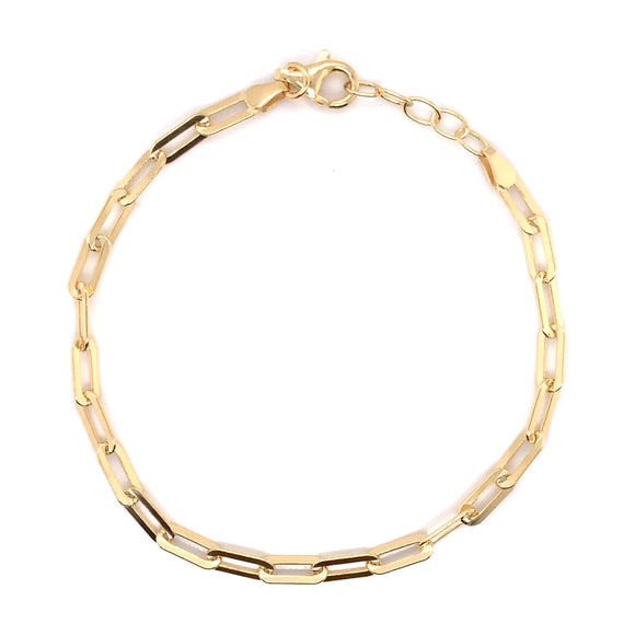 Sterling Silver 18ct Gold Paperlink Bracelet