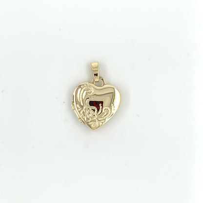 9ct Gold Engraved Heart Locket GL045 D