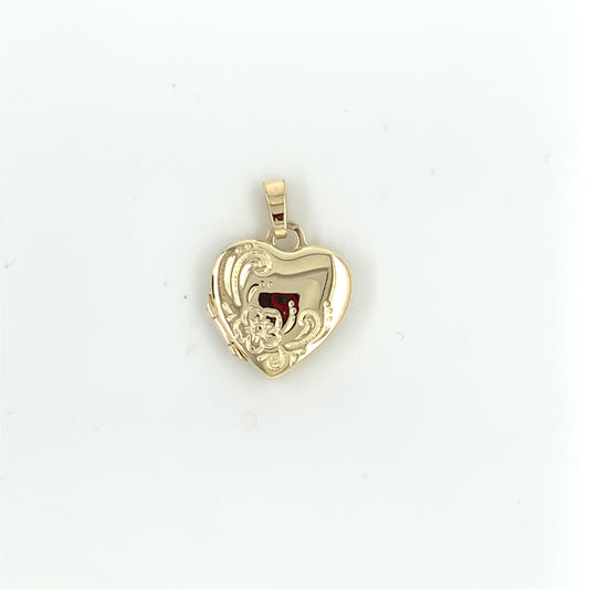 9ct Gold Engraved Heart Locket