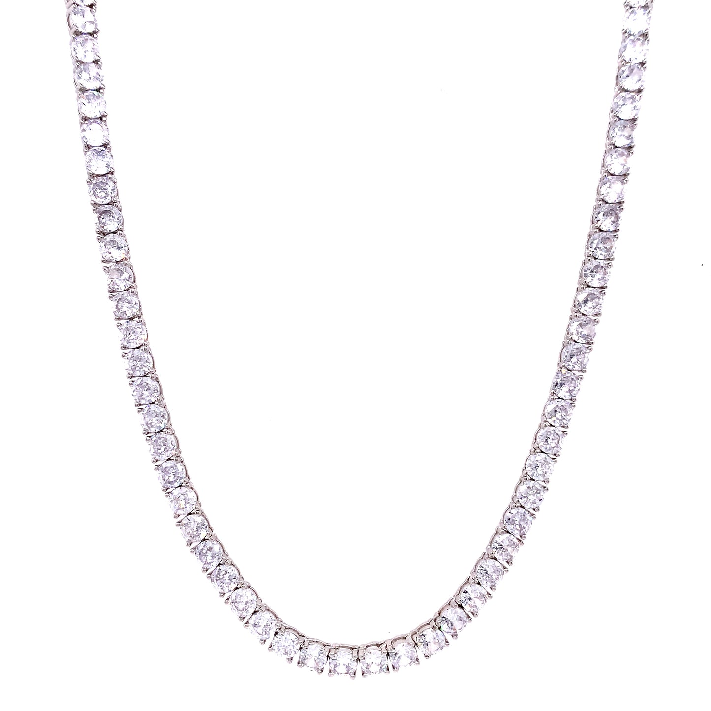 Sterling Silver 4mm CZ Tennis Line Necklet GL985