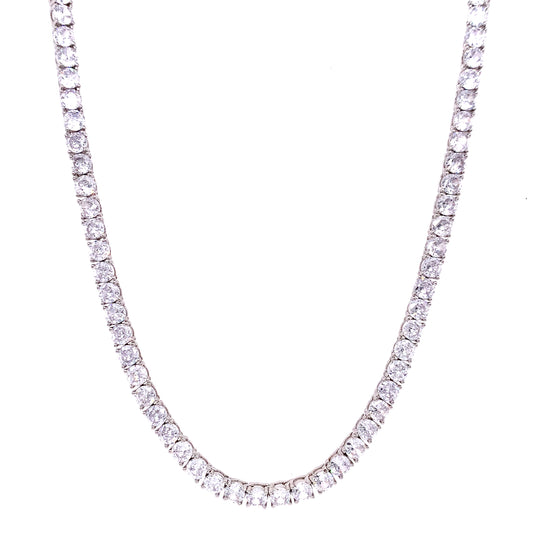 Sterling Silver 4mm CZ Tennis Line Necklet GL985