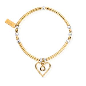 ChloBo Sterling Silver / Gold Tone Divine Love Heart Bracelet
