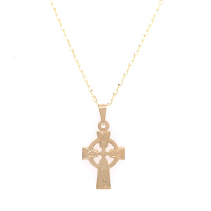 9ct Gold Small Engraved Celtic Cross