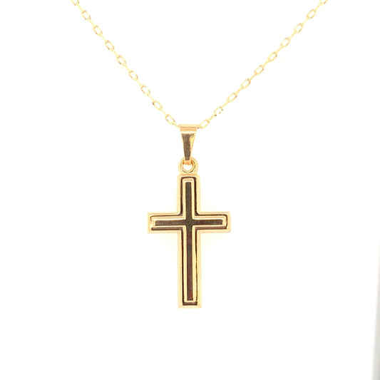 9ct Gold Raised Edge Cross GP764