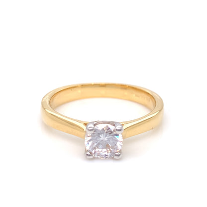 9ct Gold Classic CZ Solitaire Ring GRZ305