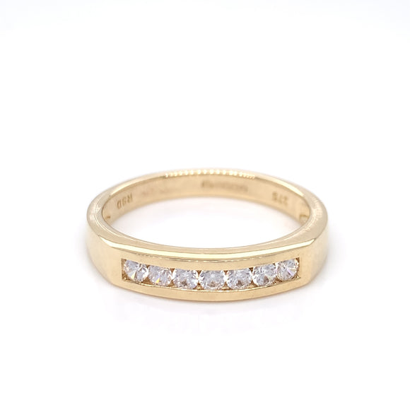 9ct Gold 7-CZ Channel-set Eternity Ring
