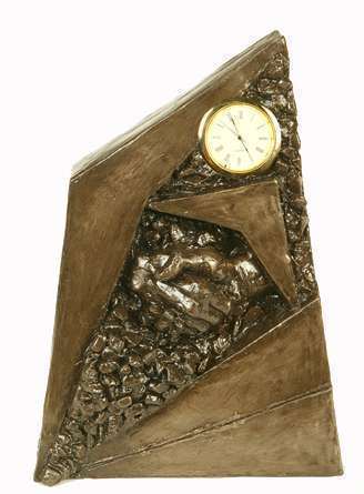 Bronze Hands Clock Small HS2